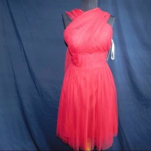 Cristina Wu Multiwrap Dress Size 4 Red Tulle